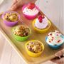 Imagem de Kit 12 Formas Silicone Mini Cupcake Bolo Muffin Assadeira