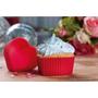 Imagem de Kit 12 Forminhas Coracao em Silicone para Cupcake e Muffin Vermelha  Mor 