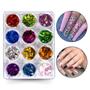 Imagem de Kit 12 Glitter Formato Coração Para Decoração Unhas Nail Art