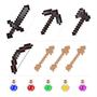 Imagem de Kit 12 Itens Pixel Netherite Espada Picareta