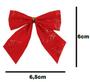 Imagem de Kit 12 Laço Vermelho Natal Enfeite Glitter Natalino 6,5cm - Rio Master