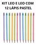 Imagem de Kit 12 Lápis Preto Pastel com Borracha perolado Leo e Leo HB