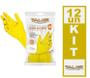 Imagem de Kit 12 Luva Látex P Amarela 12 Pares Anatômicas Resistentes