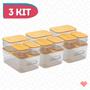 Imagem de Kit 12 Organizadores Multiuso Porta Alimentos e Objetos Tampa Bambu