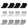 Imagem de Kit 12 Pares Meia Adulto Cano Médio Curto Algodão Confortavel Resistente Dallf