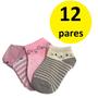 Imagem de Kit 12 Pares Meias de 2-4 anos Infantil coloridas Feminina