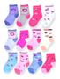 Imagem de Kit 12 Pares Meias Infantil Bebe Menina Menino Antiderrapante