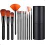 Imagem de Kit 12 Pincéis de Maquiagem Make Profissional Lorben com Necessaire em PVC