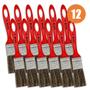 Imagem de Kit 12 Pincel Trinchas Para Pintura Tigre Media 500 1 Polegada Cerda Gris Parede Látex Acrílico