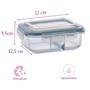 Imagem de Kit 12 Pote de Vidro Hermético Com Divisoria 640ml Marmita