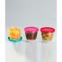 Imagem de Kit 12 Potes Americanos Tigelas Pequenas de Vidro 150ml Marinex com Tampa Plástica Colorida