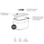 Imagem de Kit 12 Potes De Vidro Hermético 370ml Branco Marmita Ou Fresh Lock Retangular