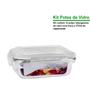 Imagem de Kit 12 Potes De Vidro Retangular Hermético 370ml