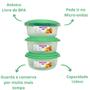 Imagem de Kit 12 Potes Redondo 1300ml Plástico Médio Organizador de Alimentos Geladeira Cozinha Sanremo  - VERDE
