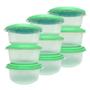 Imagem de Kit 12 Potes Redondo 530ml Plástico Organizador de Alimentos Geladeira Cozinha Sanremo  - VERDE