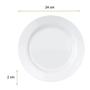 Imagem de Kit 12 Prato Raso Opaline Menu Redondo Duralex Vidro Branco