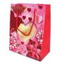 Imagem de Kit 12 Sacola de Papel Para Presente Rosa com Glitter 18x23x10 cm