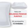 Imagem de Kit 12 Tigelas Curva Branca de 300 Ml Premium 15,5 Cm Melamina / Plastico Petiscos / Molhos e Pequenas Porcoes  Bestfer 