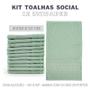 Imagem de Kit 12 toalhas de rosto ideal pra lavabo Social - Verde caribe