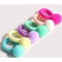 Imagem de Kit 12 unidades de fecho com 4 mini elástico rabico infantil colorido com pompom confortável