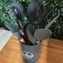 Imagem de Kit 12 Utensílios Cozinha Silicone Bambu Resistente Cores