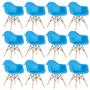 Imagem de KIT - 12 x cadeiras Charles Eames Eiffel DAW com braços - Base de madeira clara -