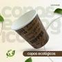 Imagem de Kit 120 Copos Papel Estampado 180ml Biodegradável Café Chá Expresso Térmico