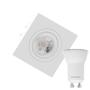 Imagem de Kit 13 Spot Embutir Quadrado Face Plana Mini Dicroica Mr11 Branco + Lâmpada LED 4w 2700k