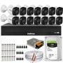 Imagem de Kit 14 Cameras 1220 Full Color Intelbras Dvr Mhdx 16 Ch Color Noite  C/HD 1TB