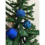 Imagem de Kit 15 Bolas De Natal Mista 4cm Azul Decoração Árvore