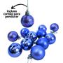 Imagem de Kit 15 Bolas Natal Mista Glitter, Fosca e Brilho Azul Royal 3cm - Master Chirstmas