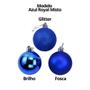 Imagem de Kit 15 Bolas Natal Mista Glitter, Fosca e Brilho Azul Royal 3cm - Master Chirstmas