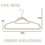 Imagem de  Kit 15 Cabides Slim Aveludado Antideslizante Para Roupa Bege 