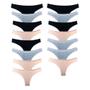 Imagem de Kit 15 Calcinhas Tanga Algodão Cotton Básica Lisa Lingerie