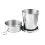 Imagem de Kit 15 Chaveiro Copo Retrátil Dobrável De Aço Inox 250ml Viagem