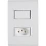 Imagem de Kit 15 conjunto 1 interruptor simples + 1 tomada 2p+t 20a tramontina liz