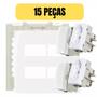 Imagem de Kit 15 conjunto 4x4 tomada 10a + interruptor simples sleek