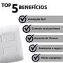 Imagem de Kit 15 Interruptor Duplo 4X2 Embutir Branco Aria Tramontina