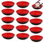 Imagem de Kit 15 Mini Tigelas Redonda Molheira 70 Ml para Shoyu em Melamina Vermelho  Unicasa 