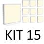Imagem de Kit 15 Painel Plafon Luminária Led 12w Quadrado Sobrepor Branco Quente Iluminação Decoração