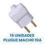 Imagem de Kit 15 Pino Plug Macho gigante bipolar 2P 10A 250V Ilumi