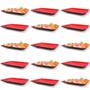 Imagem de Kit 15 Pratos em Melamina 21x13 Cm Vermelho para Petiscos e Sushis  Fuxing 