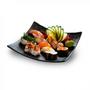 Imagem de Kit 15 Pratos Quadrado Concavo 15 Cm para Sushi em Melamina Preto  Bestfer 