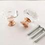 Imagem de Kit 15 Puxadores Pegador Cristal 30mm Porta Gaveta Rose Gold