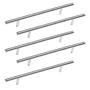 Imagem de Kit 15 Puxadores Redondo Haste Inox Escovado 128mm Armários