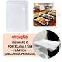 Imagem de Kit 15 Travessas 40 Cm Prato Retangular para Buffet Restaurante Cozinha Melamina Premium Profissional Branca  Bestfer 