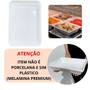 Imagem de Kit 15 Travessas Prato 30 Cm Retangular para Buffet Restaurante Melamina Premium Profissional Branca  Bestfer 