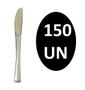Imagem de Kit 150 un Facas Refeição Luxo Plástico Prata 19,5cm Festa