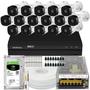 Imagem de Kit 16 Câmeras Intelbras Multi Hd 20m Vhc 1120b Dvr Mhdx 1216 C/Hd 2 Tb