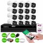 Imagem de Kit 16 Câmeras Intelbras VHD 1230 B Full HD 1080p Bullet Visão Noturna de 30 metros IP67 + DVR Intelbras MHDX 1216 Full HD 16 Canais Multi HD + HD 2TB